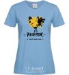Women's T-shirt Rooster sky-blue фото