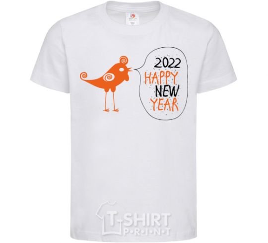 Kids T-shirt Happy new year rooster White фото