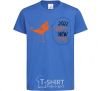 Kids T-shirt Happy new year rooster royal-blue фото