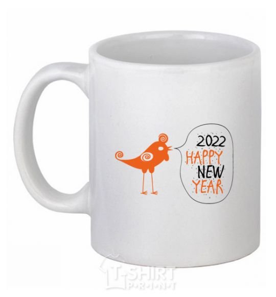 Чашка керамическая Happy new year rooster Белый фото
