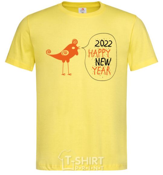 Men's T-Shirt Happy new year rooster cornsilk фото