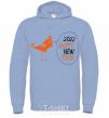 Men`s hoodie Happy new year rooster sky-blue фото