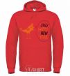 Men`s hoodie Happy new year rooster bright-red фото