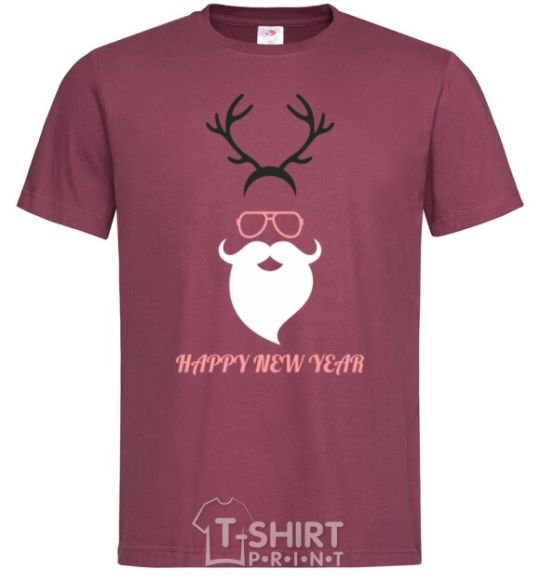 Мужская футболка Hipsta new year Бордовый фото