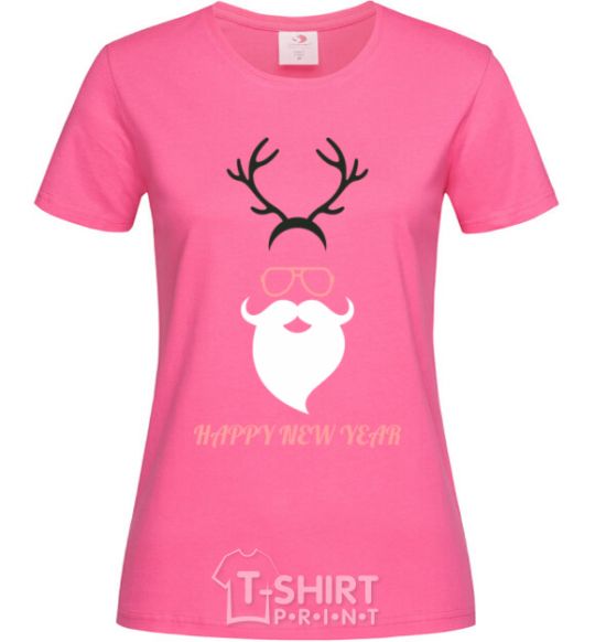 Женская футболка Hipsta new year Ярко-розовый фото