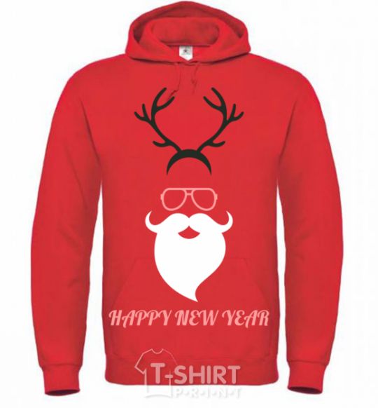 Men`s hoodie Hipsta new year bright-red фото