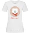 Women's T-shirt New year teddy round White фото