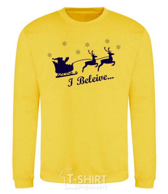 Sweatshirt I BELIEVE IN SANTA yellow фото