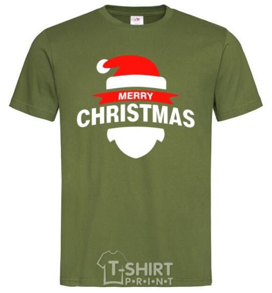 Men's T-Shirt Merry Christmas santa hat millennial-khaki фото