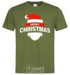 Men's T-Shirt Merry Christmas santa hat millennial-khaki фото