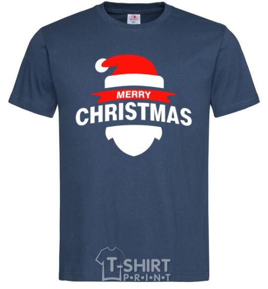 Men's T-Shirt Merry Christmas santa hat navy-blue фото