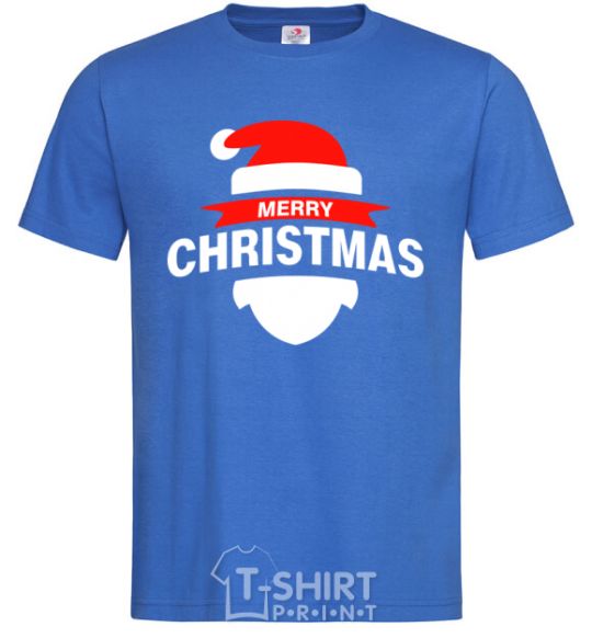 Men's T-Shirt Merry Christmas santa hat royal-blue фото