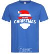 Men's T-Shirt Merry Christmas santa hat royal-blue фото