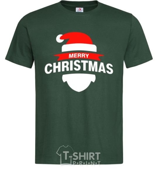 Men's T-Shirt Merry Christmas santa hat bottle-green фото