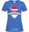 Женская футболка Merry Christmas santa hat Ярко-синий фото