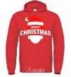 Men`s hoodie Merry Christmas santa hat bright-red фото