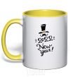 Mug with a colored handle 2020 NEW YEAR yellow фото