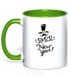 Mug with a colored handle 2020 NEW YEAR kelly-green фото