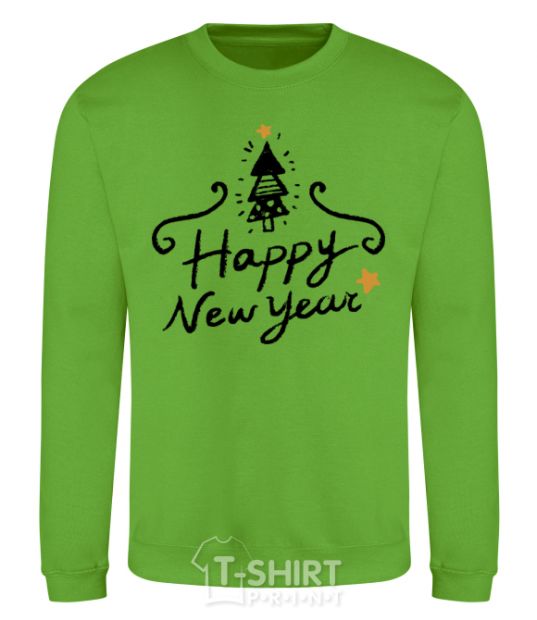 Sweatshirt HAPPY NEW YEAR Christmas tree orchid-green фото
