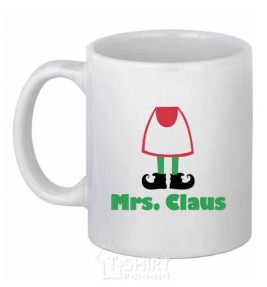 Ceramic mug Mrs. Claus White фото