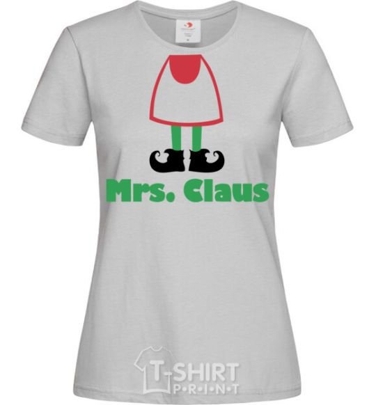 Women's T-shirt Mrs. Claus grey фото