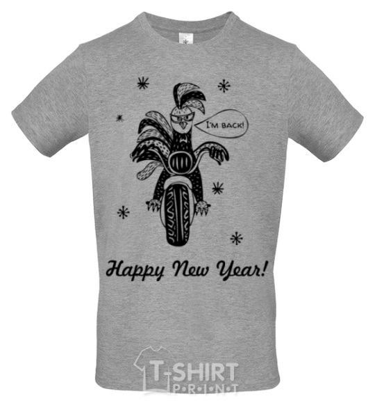 Men's T-Shirt Rooster grey фото