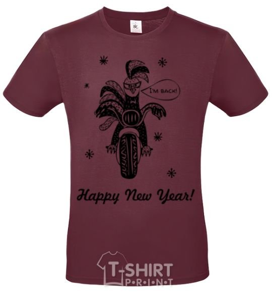 Men's T-Shirt Rooster burgundy фото