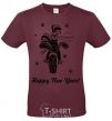 Men's T-Shirt Rooster burgundy фото