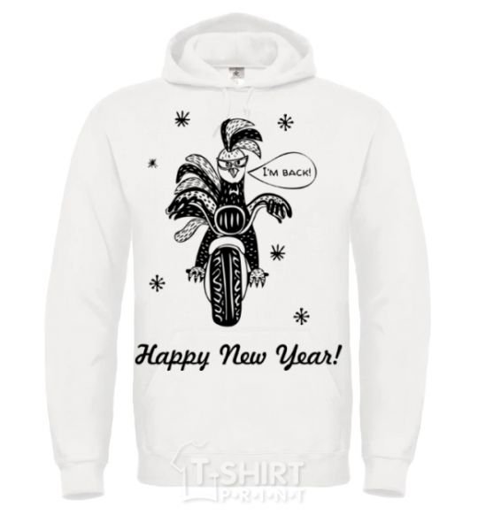 Men`s hoodie Rooster White фото
