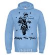 Men`s hoodie Rooster sky-blue фото