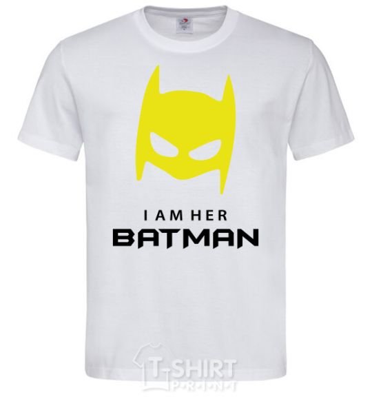 Men's T-Shirt I'm her batman White фото