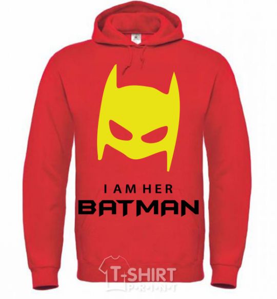 Men`s hoodie I'm her batman bright-red фото
