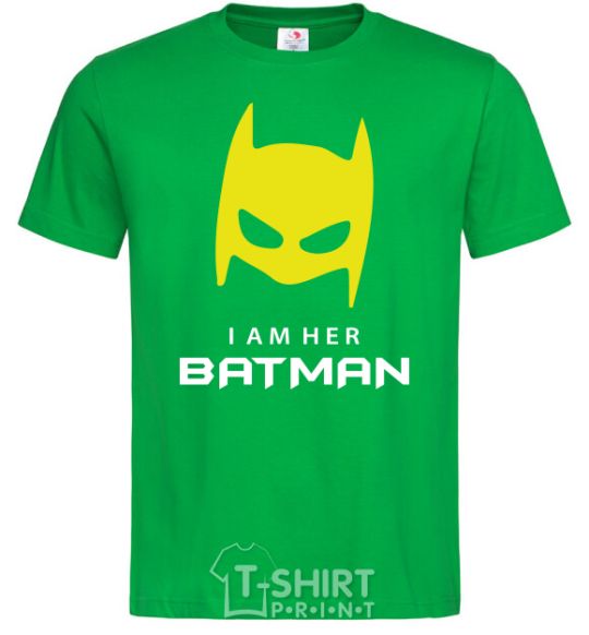 Мужская футболка I'm her batman Зеленый фото