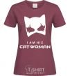Women's T-shirt I'm his catwoman burgundy фото