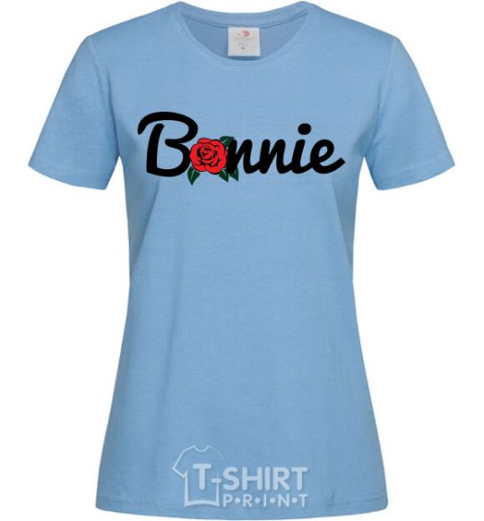 Women's T-shirt Bonnie Flower sky-blue фото