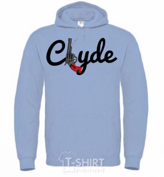 Men`s hoodie Clyde Gun sky-blue фото