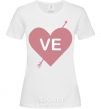 Women's T-shirt Love Pink White фото