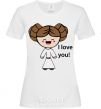 Women's T-shirt I love you Princess Leia White фото