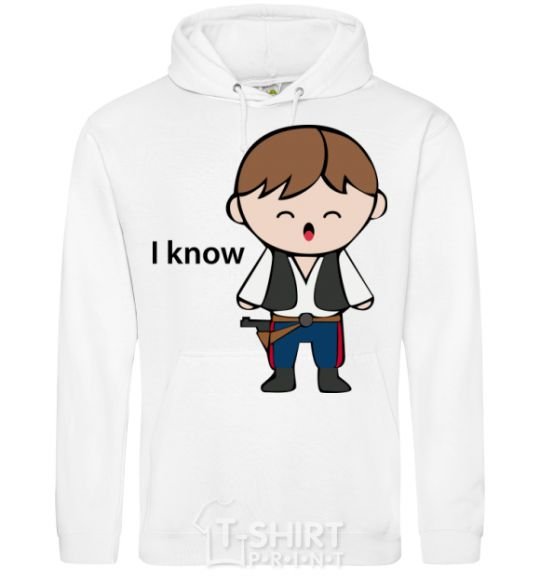 Men`s hoodie I know White фото