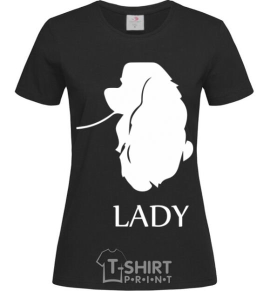 Women's T-shirt Lady dog black фото