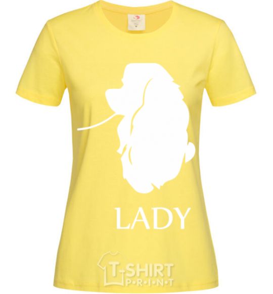 Women's T-shirt Lady dog cornsilk фото