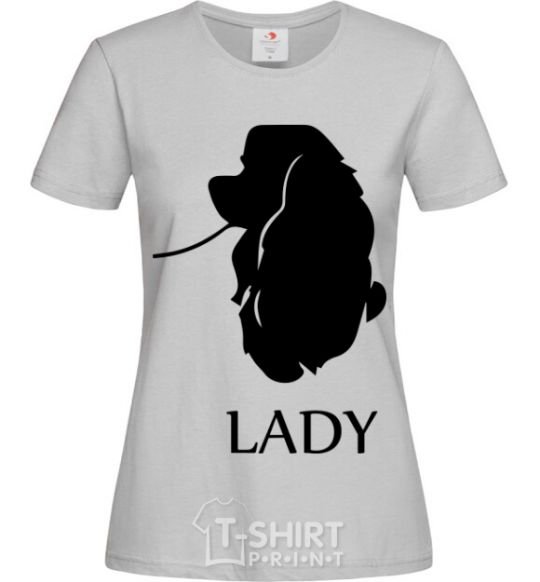 Women's T-shirt Lady dog grey фото