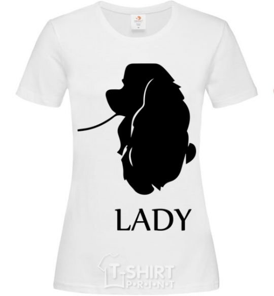 Women's T-shirt Lady dog White фото