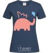 Women's T-shirt LOVELY ELEPHANT navy-blue фото