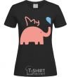 Women's T-shirt LOVELY ELEPHANT black фото