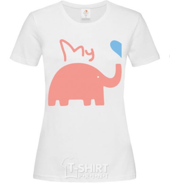 Women's T-shirt LOVELY ELEPHANT White фото