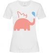 Women's T-shirt LOVELY ELEPHANT White фото