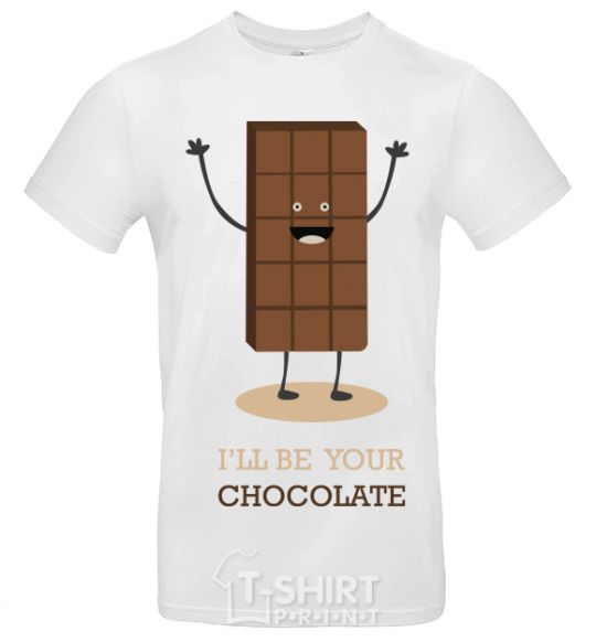 Мужская футболка i'll be your chocolate Белый фото