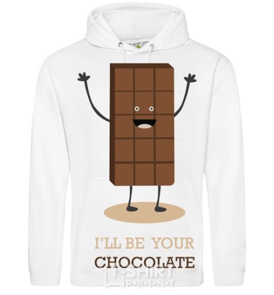 Men`s hoodie i'll be your chocolate White фото