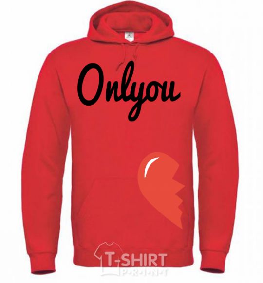 Men`s hoodie BROKEN bright-red фото